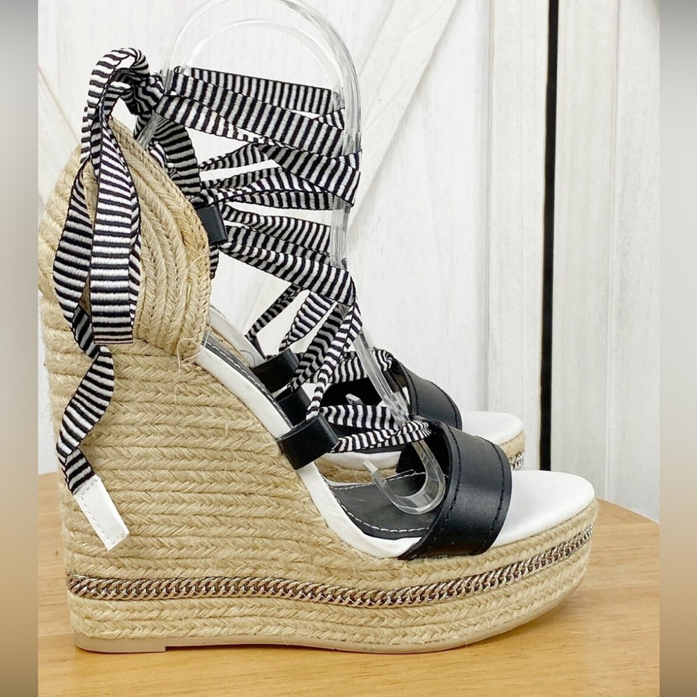 COPY - ZARA Lace Up Espadrille Platform Wedge Sandals